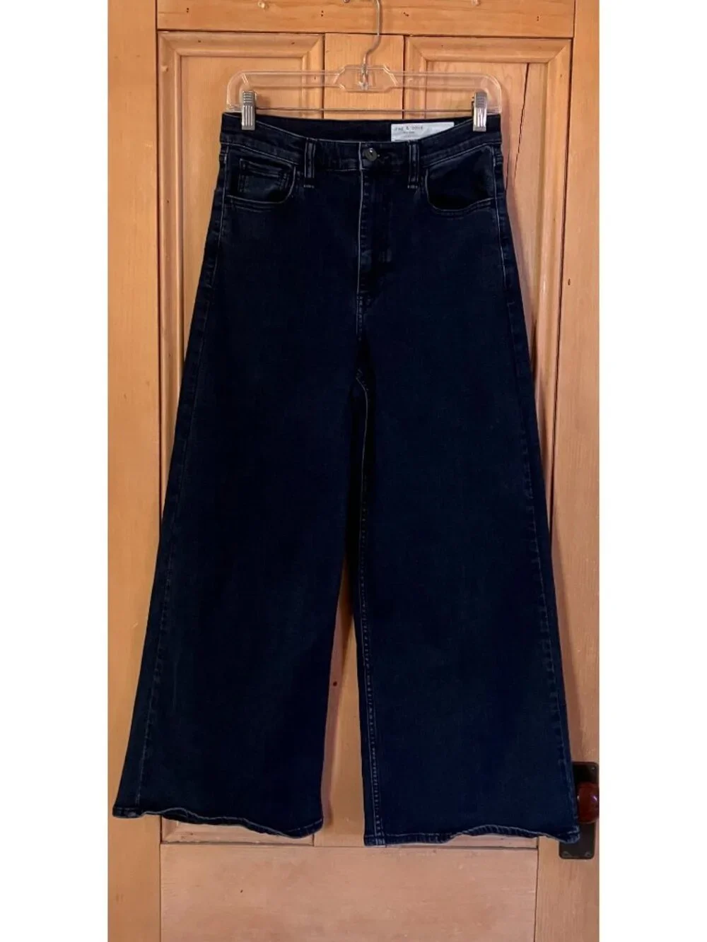 Rag & Bone Womens Serena High-Rise Crop Wide Leg Jeans Size 28 Blue Dark AN EXC - Picture 2 of 12